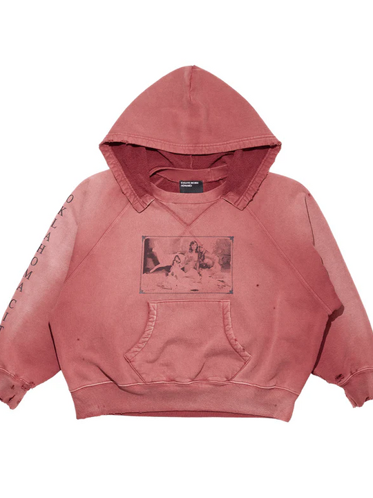 Burgundy hoodie, front view