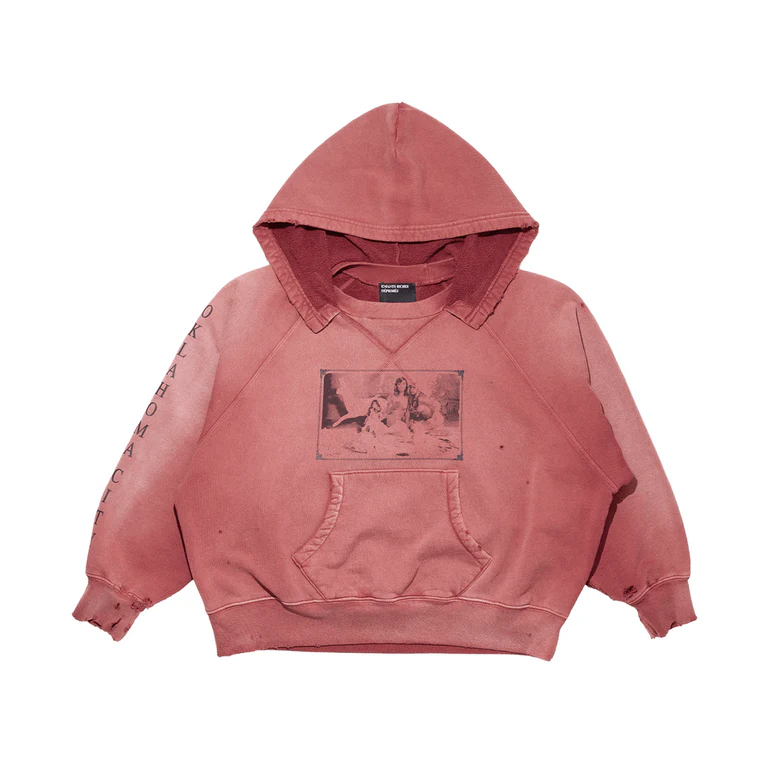 Burgundy hoodie, front view