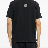Black t-shirt, full body view