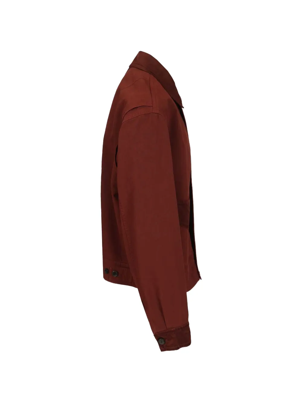 Red jacket, side view