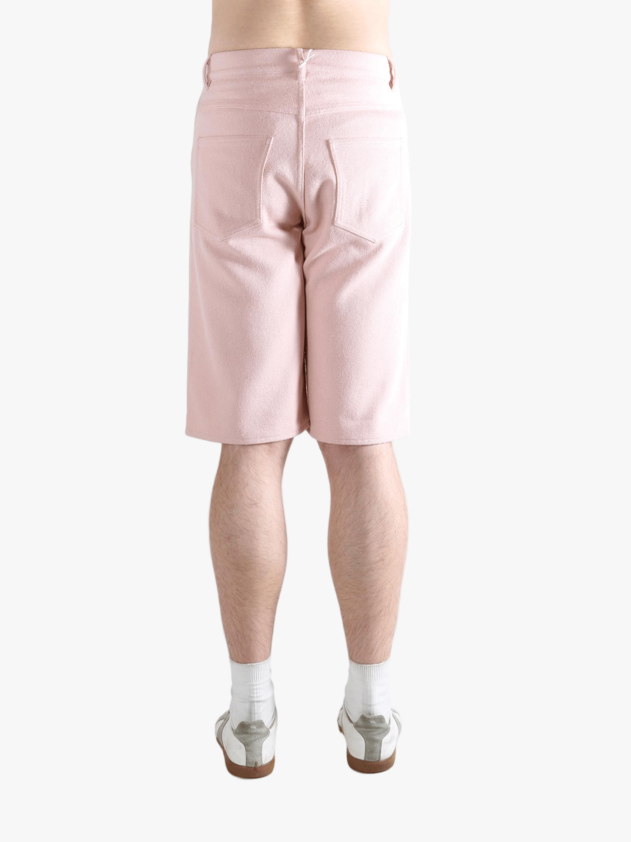 Pink shorts, back view