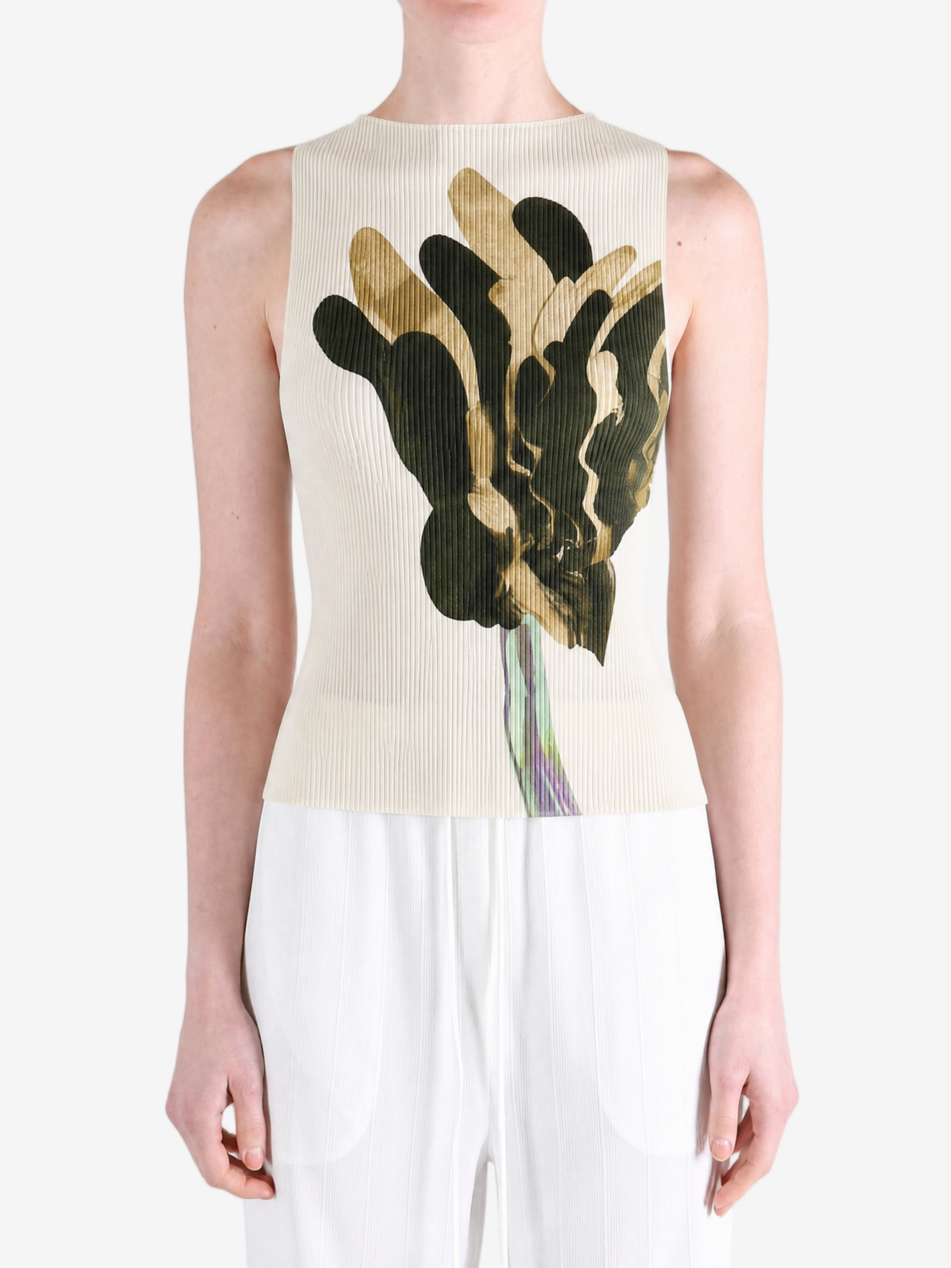 イッセイミヤケ／ISSEY MIYAKE レディース 花柄 タンクトップ ISSEY MIYAKE - Women Gestural Flowers Ap Top – Atelier New York