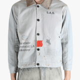 Grey jacket worn by a person, showing the jacket's fit