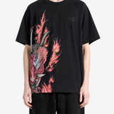 Black t-shirt, full body view