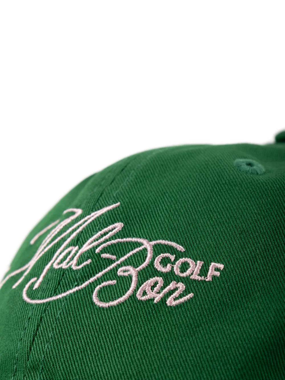 Close up of Green hat, showing detail
