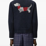 Navy knitwear, front view