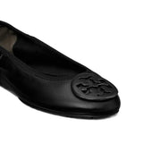Close up of black sandals , showing texture of the calf leather fabric