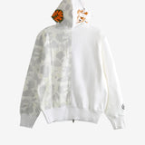 White hoodies, back view