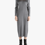 Grey dress, full body view