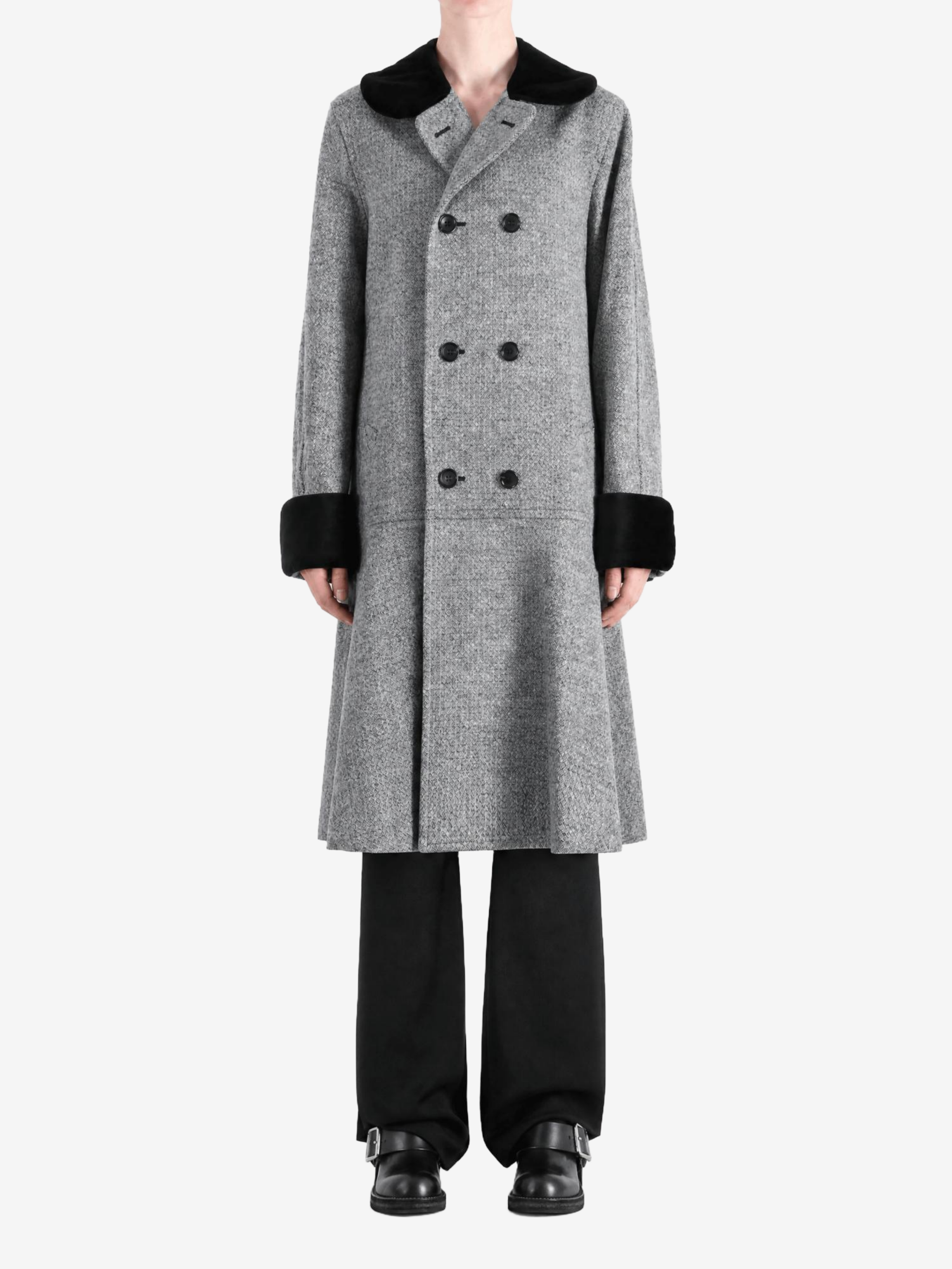 Grey jacket, full body view
