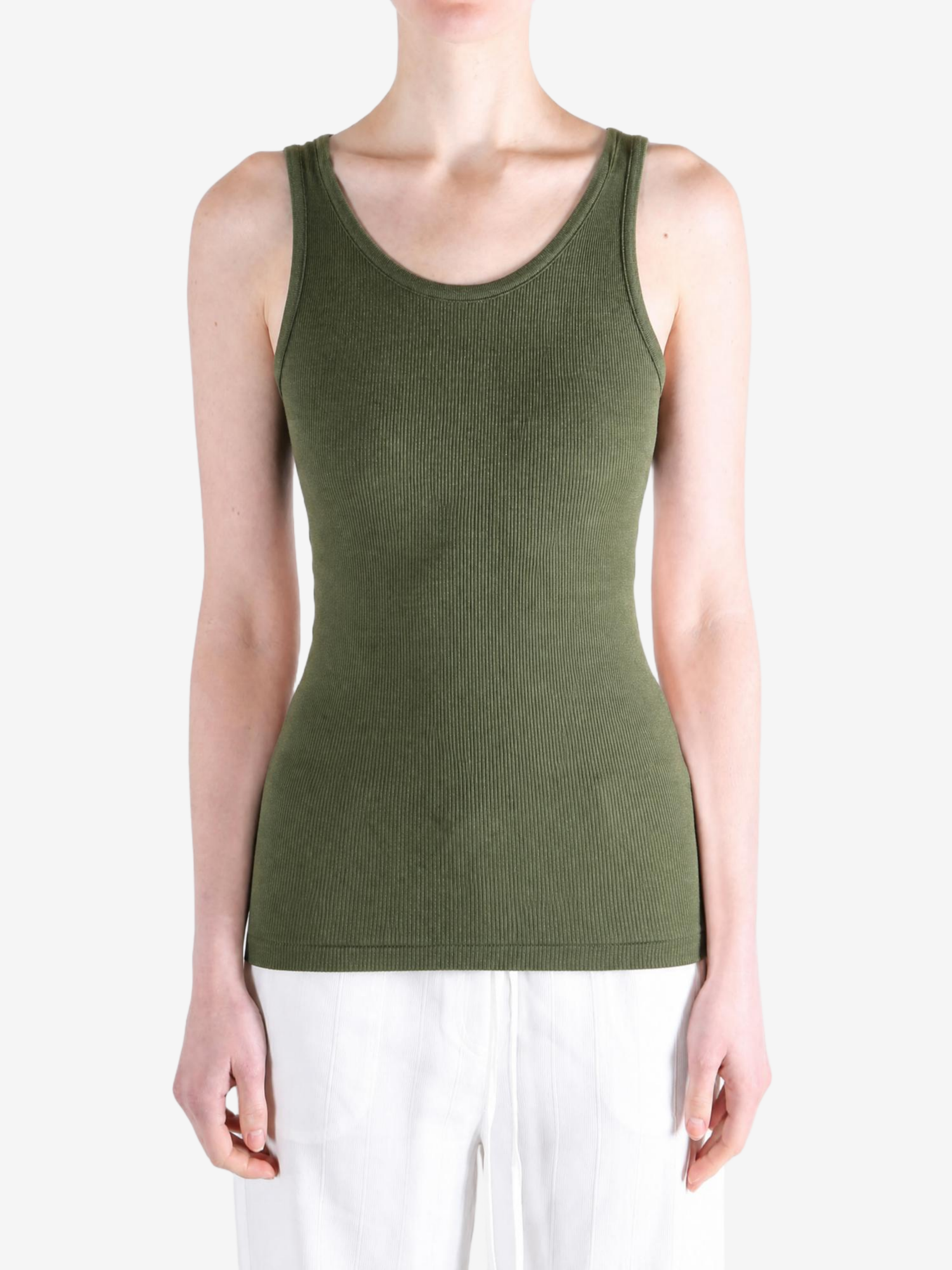 Green top, front view