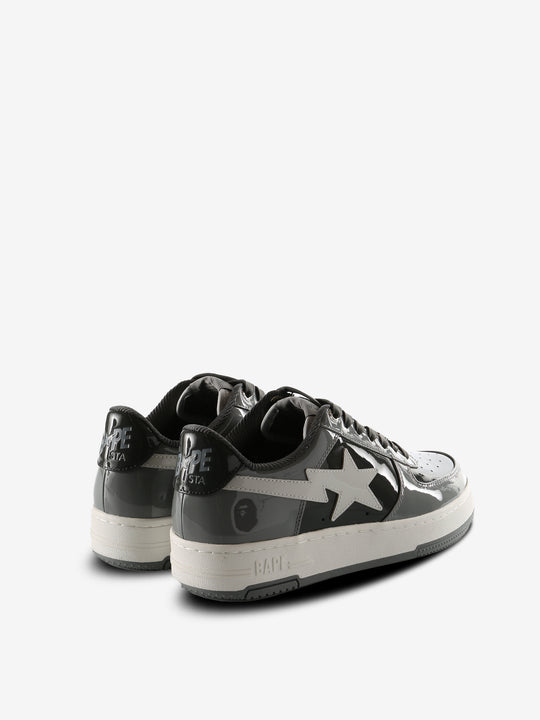 Grey sneakers, back view