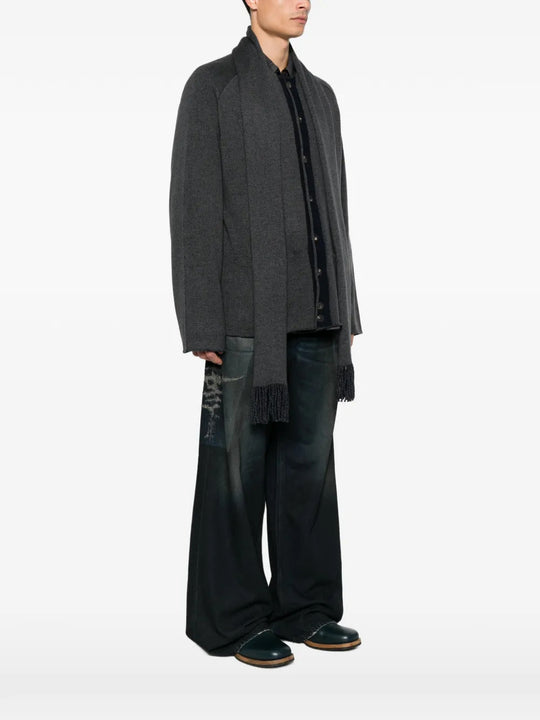 Grey knitwear, full body view