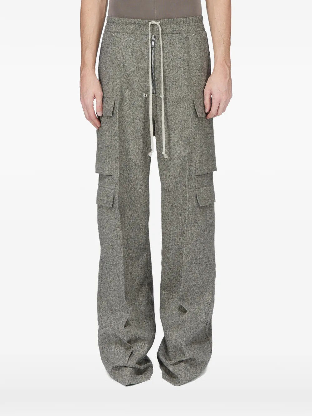 Grey pants, full body view