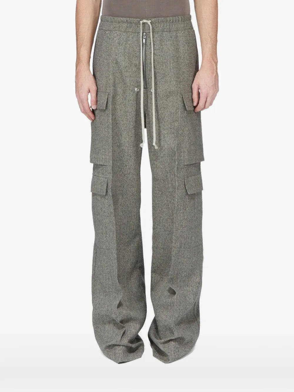 Grey pants, full body view