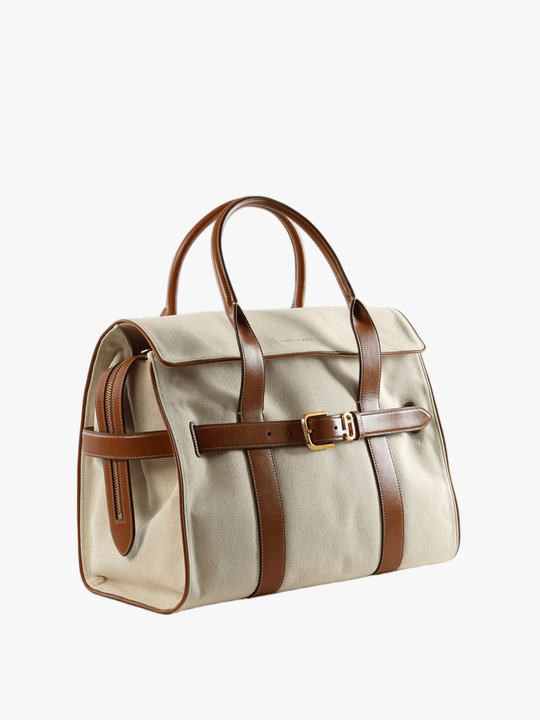 Tan bag, front view