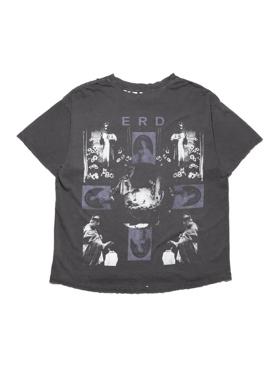 Black t-shirt, front view