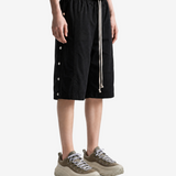 Black shorts, full body view