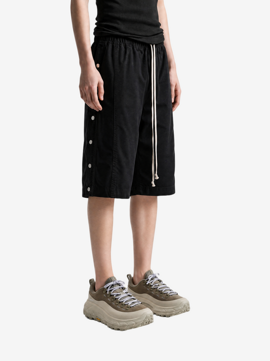 Black shorts, full body view