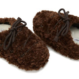 Brown mules, top view