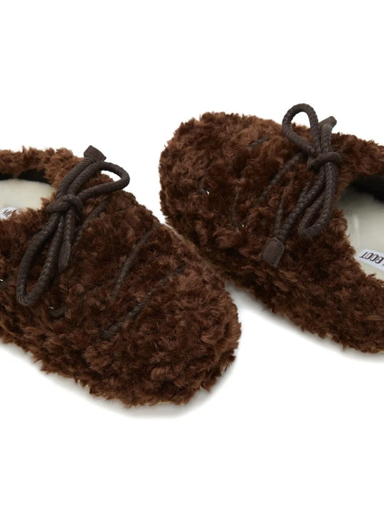 Brown mules, top view