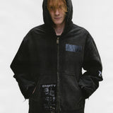 Black jacket worn by a person, showing the jacket's fit