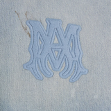 Close up of blue sweats-hoodes, showing texture of the Cotton fabric