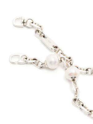 MAOR SICAR NECKLACE IN OXIDIZED SILVER WITH WHITE PEARLS