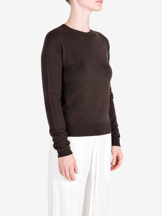 Brown top, full body view