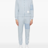 Blue hoodie, full body view