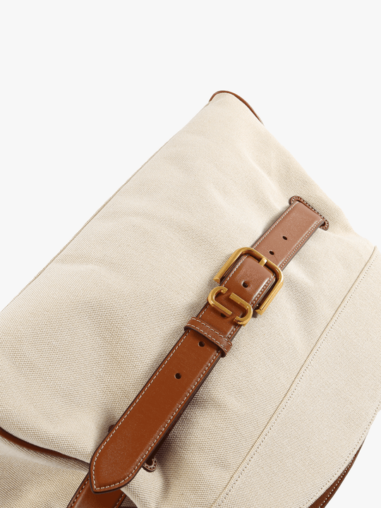 Tan bag, front view