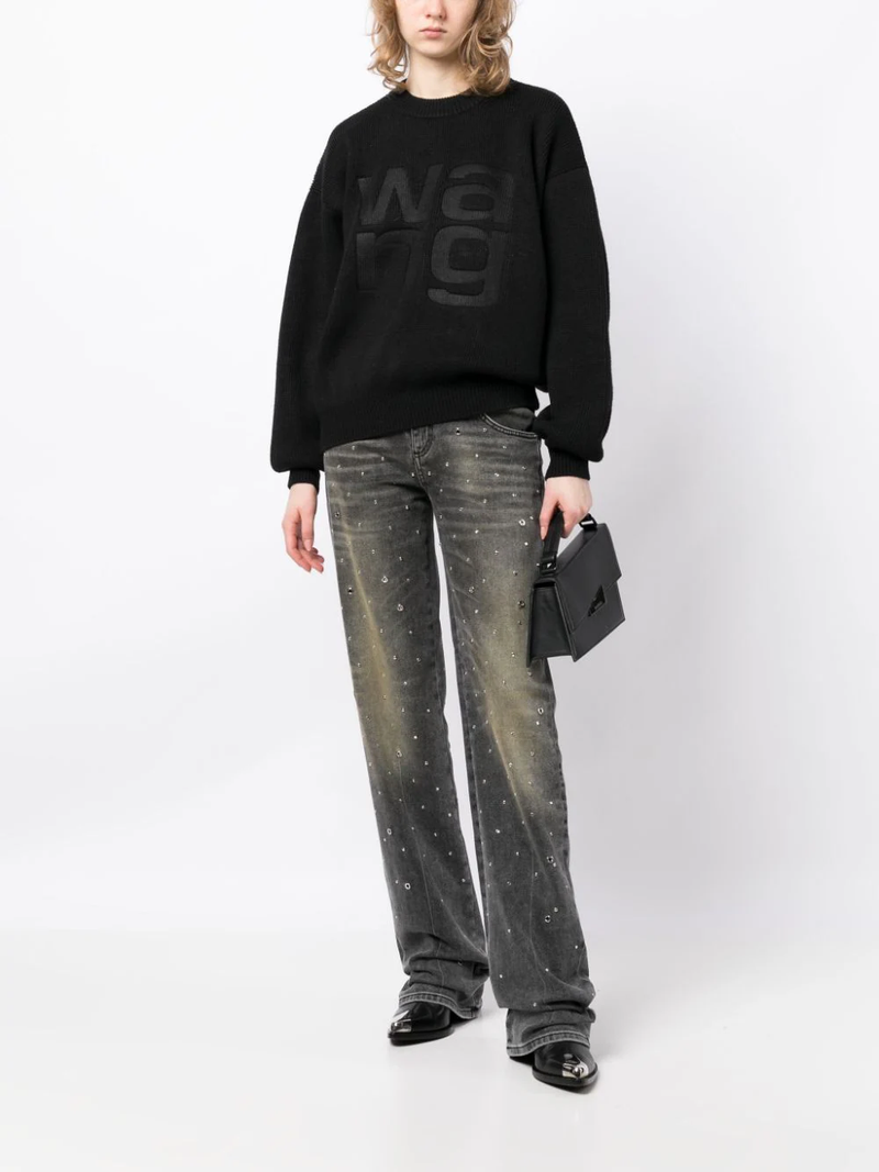 T BY ALEXANDER WANG Debossed Stacked Logo Unisex Pullover
