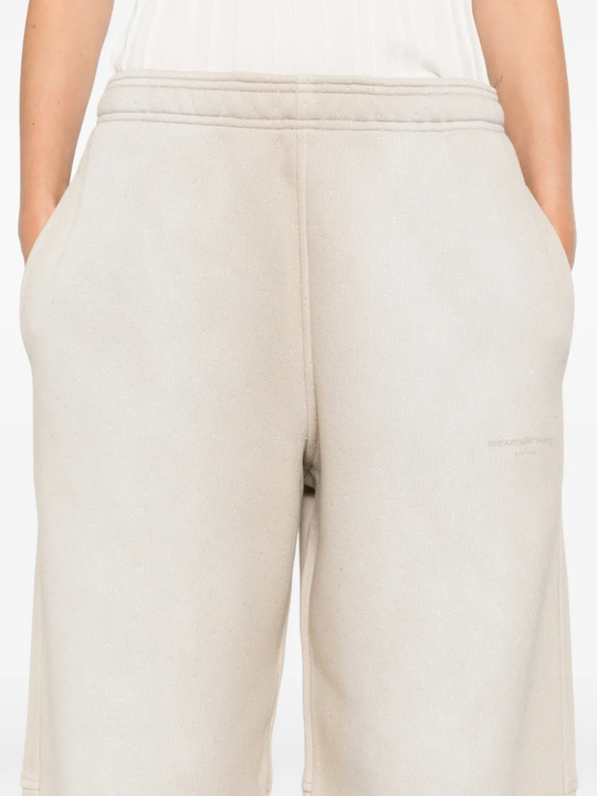 Close up of tan pants,showing texture of the cotton fabric