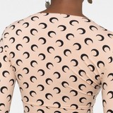 Close up of tan tops, showing texture of the polyamide fabric