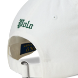 Close up of the white hat, showing texture of the cotton fabric