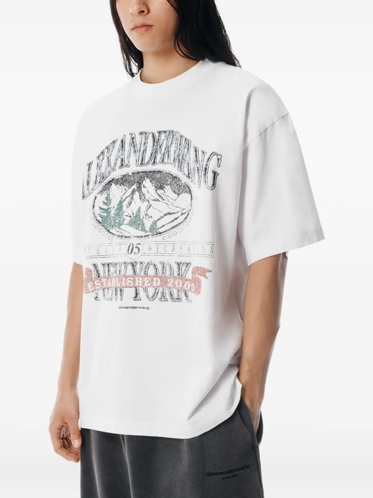 alexanderwang ホワイトTシャツ White Cotton Oversized Logo T-Shirt in WHITE | alexanderwang®