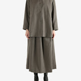 Grey coat, full body view