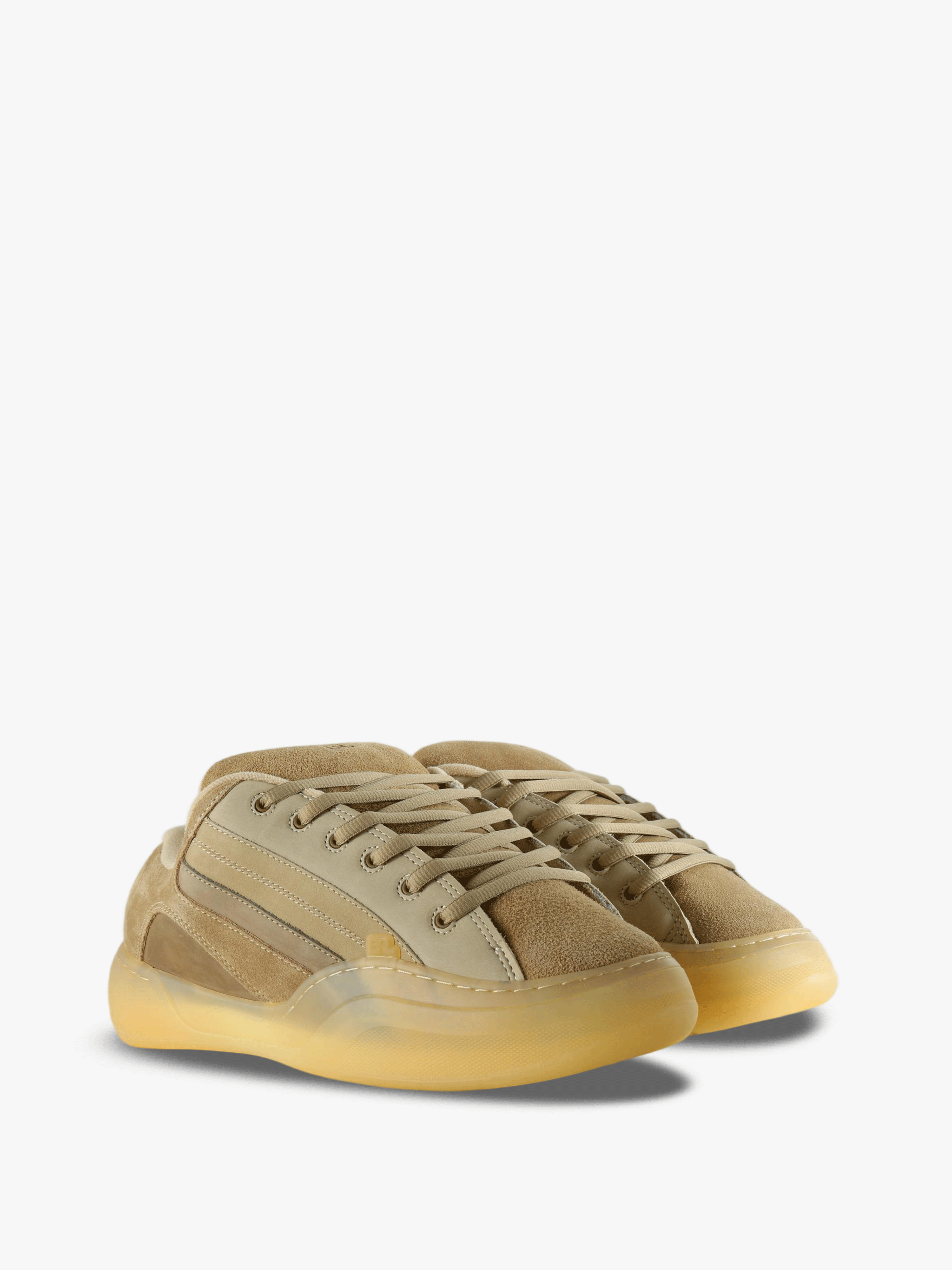 Tan shoes, front view
