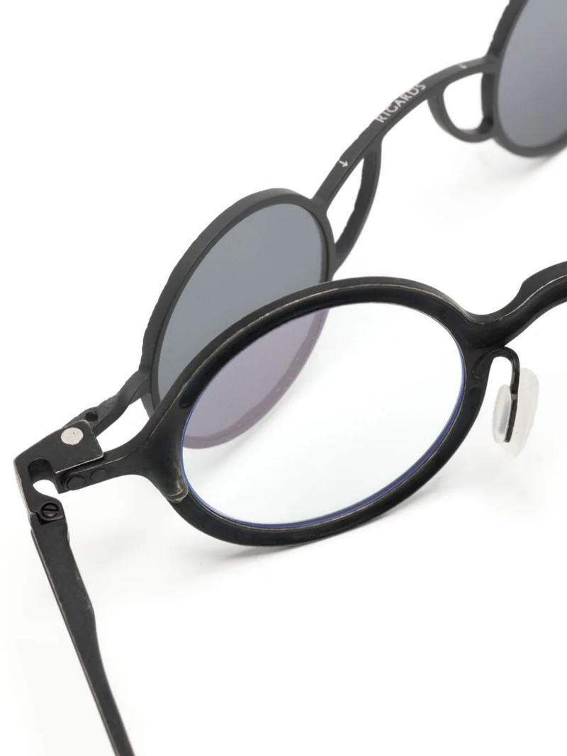 RIGARDS X ZIGGY CHEN Pure Titanium Clip-on Sunglasses Vintage Black+D.Gray/Clear+d.Gray Lens/Matte