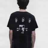 Black t-shirt, full body view