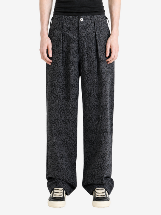 Grey pants, full body view