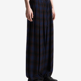 Navy pants, full body view