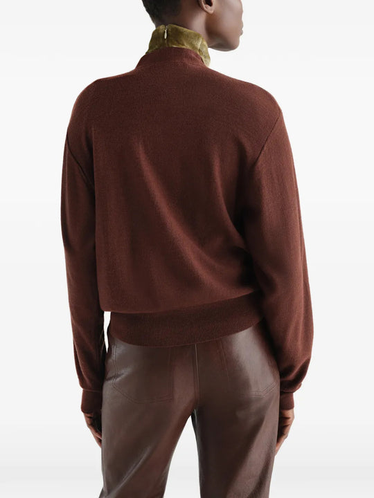 Burgundy top, full body view