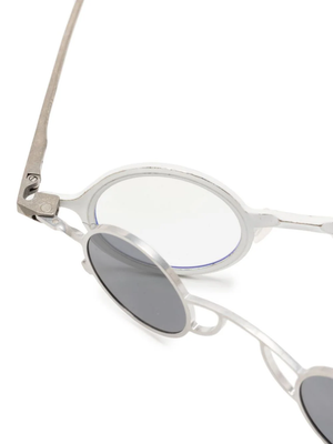 RIGARDS Chalk White (Frame) × Silver (Clip) x Dark Gray (Lens) Sunglasses