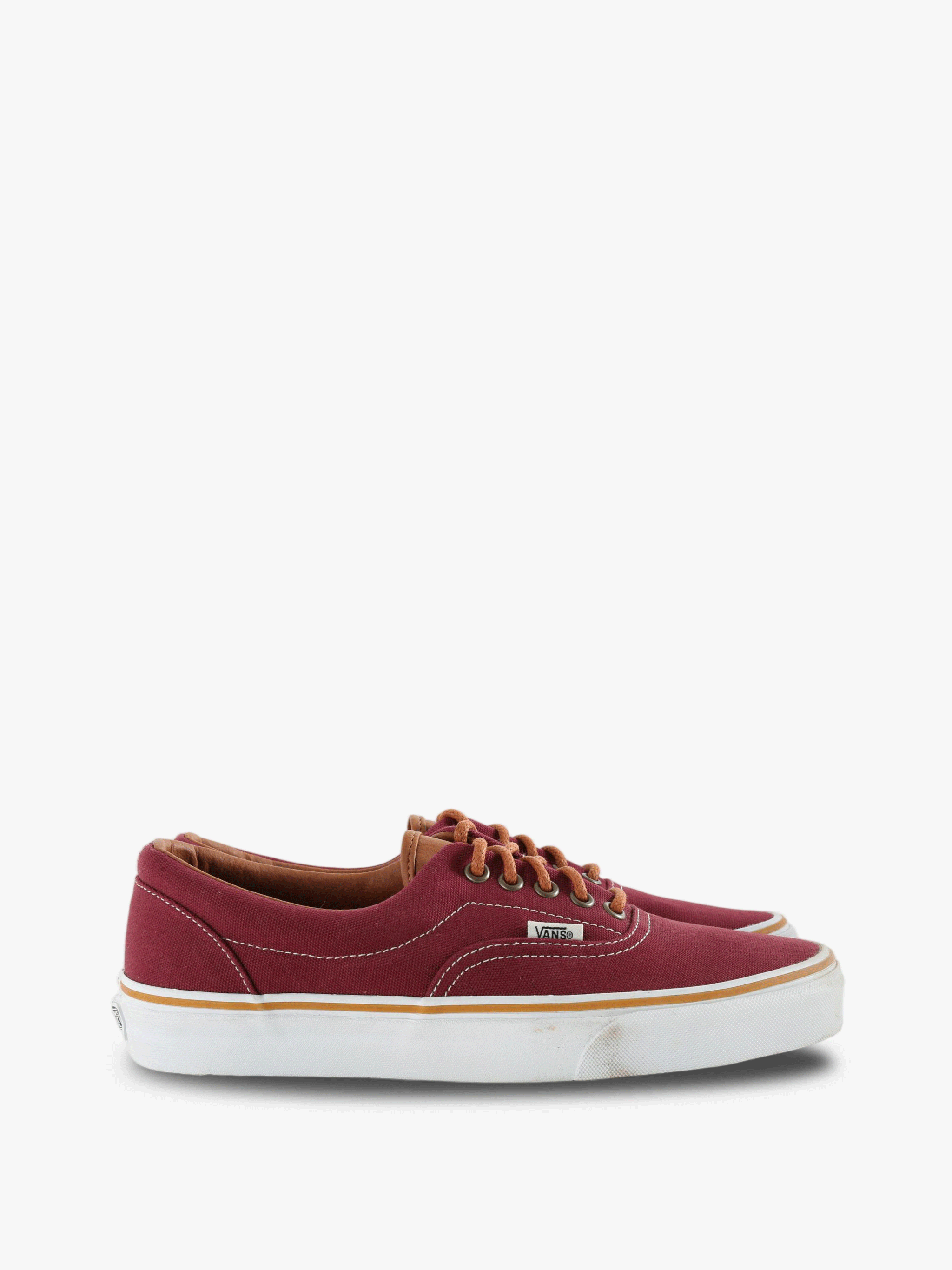 Burgundy shoes, front view