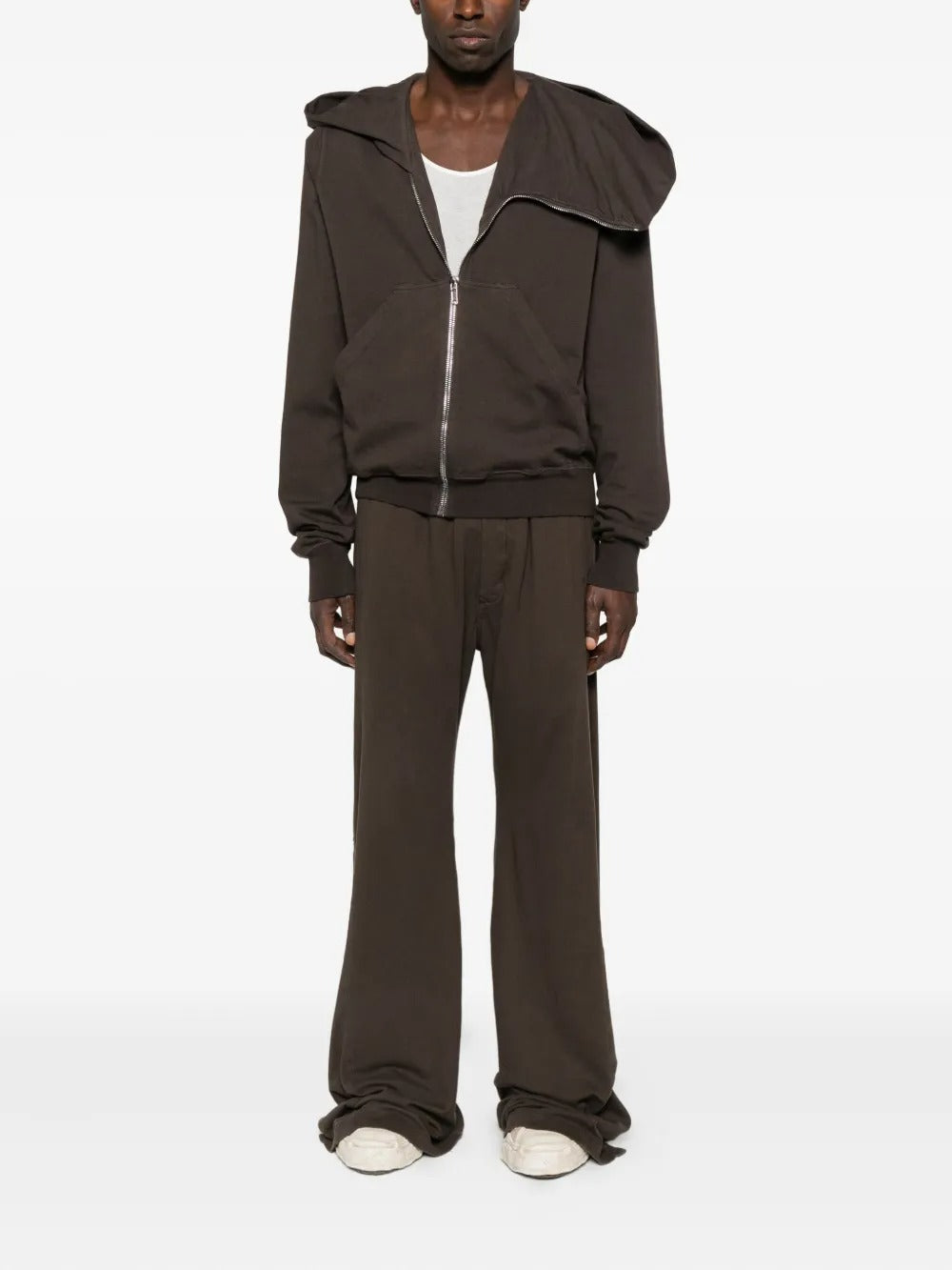 Brown pants, full body view