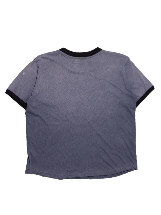 Blue t-shirt, back view