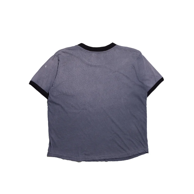Blue t-shirt, back view