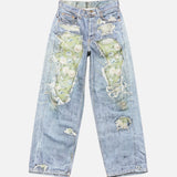 Blue jeans, front view