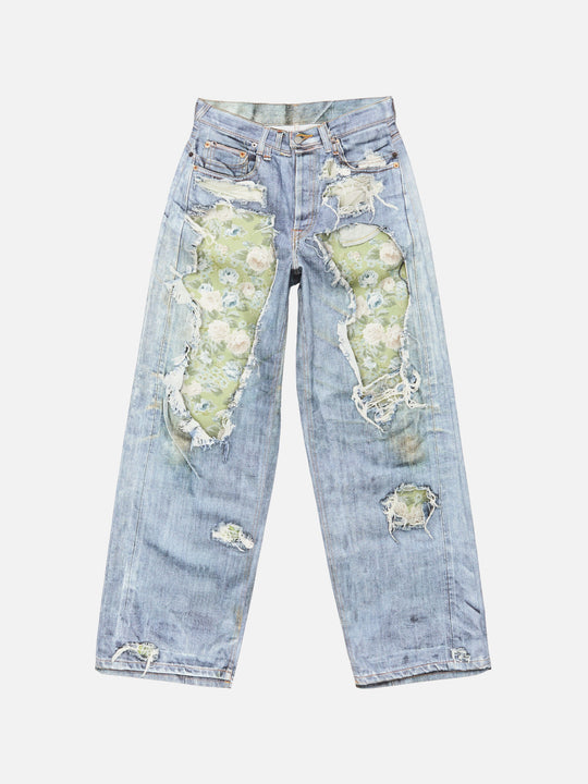 Blue jeans, front view